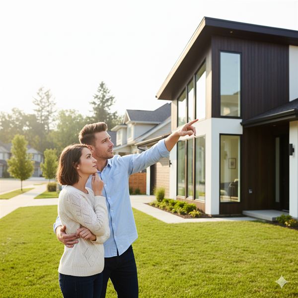 Couple making real estate decision